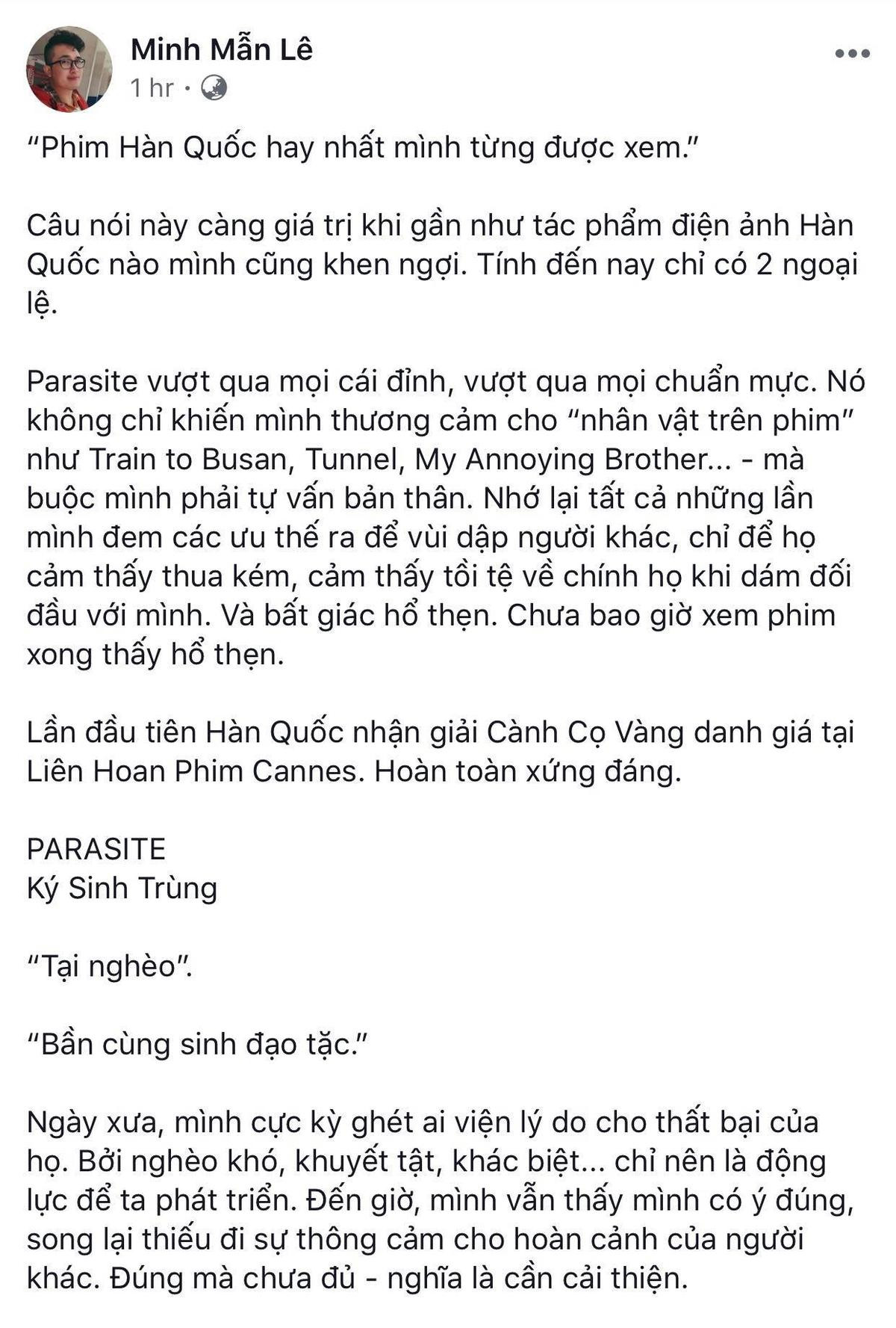 Cư dân mạng giành 'cơn mưa lời khen' cho phim điện ảnh Hàn Quốc 'Parasite - Ký sinh trùng' Ảnh 10