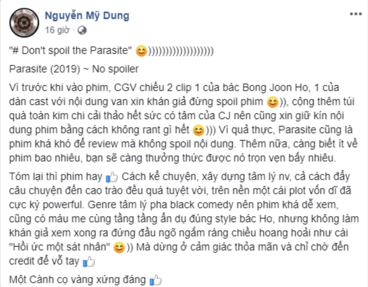 Cư dân mạng giành 'cơn mưa lời khen' cho phim điện ảnh Hàn Quốc 'Parasite - Ký sinh trùng' Ảnh 9