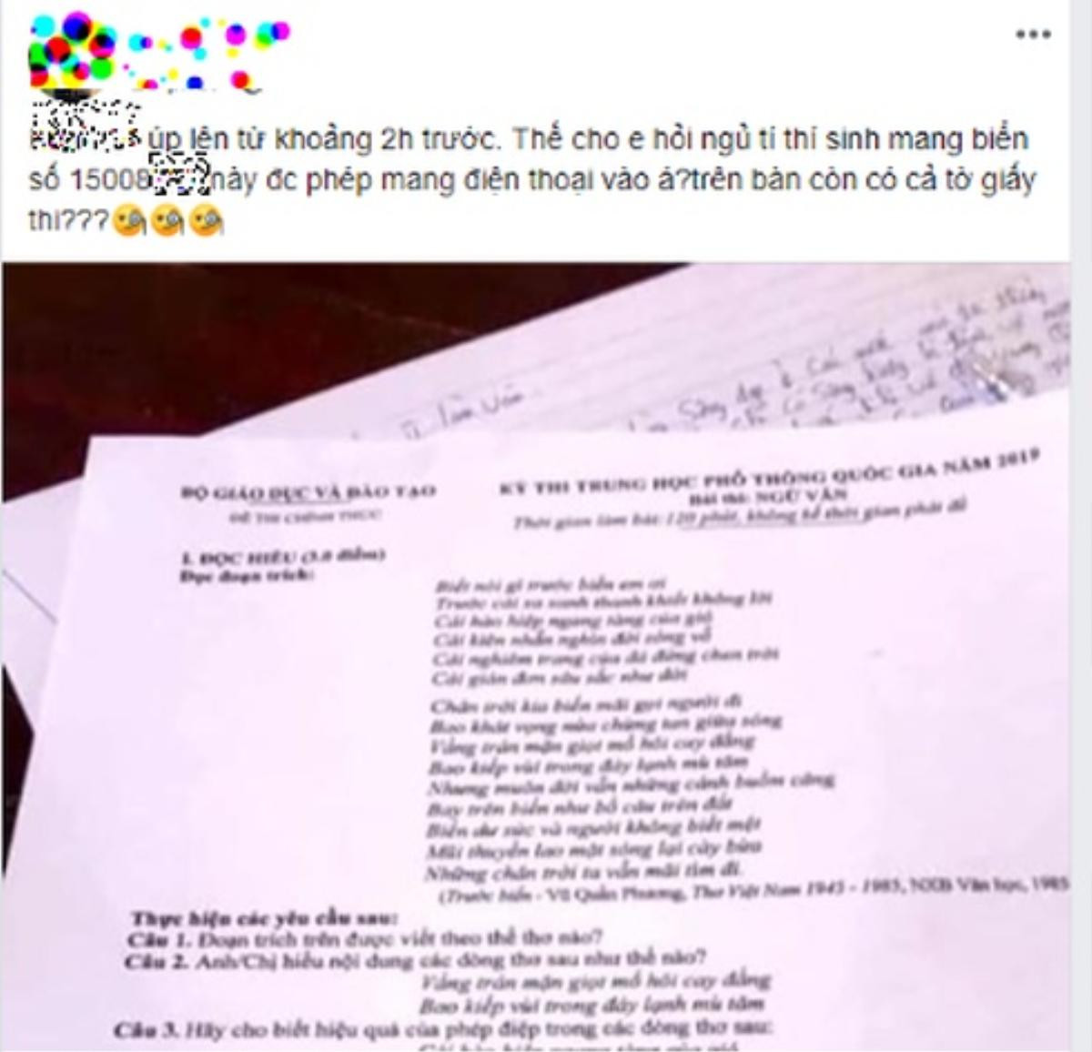 Nam sinh ở Phú Thọ tung đề Văn THPT lên mạng xã hội giữa giờ làm bài để… nhờ bạn giải hộ Ảnh 1