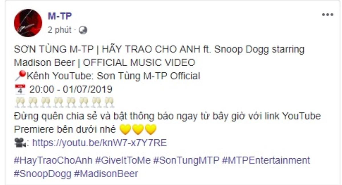 Cập nhật từ team ‘chất lừ’ MV Hãy trao cho anh (Sơn Tùng): Snoop Dogg, Madison Beer góp mặt, ấn định ngày giờ lên sóng Ảnh 1