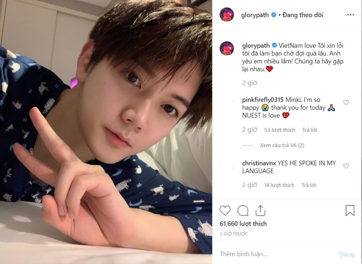 NU'EST thích thú đội nón lá và muốn sống ở Việt Nam, Ren viết tiếng Việt xin lỗi fan trên Instagram Ảnh 12