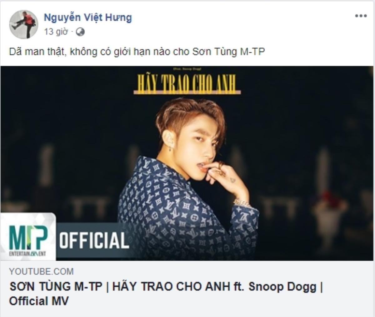 Hoa hậu H'Hen Niê, Đen Vâu cùng dàn sao Việt rần rần chia sẻ về MV 'Hãy trao cho anh' của Sơn Tùng M-TP Ảnh 7