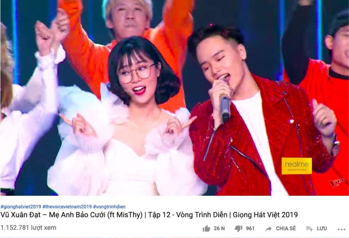 'Đám cưới' với MisThy, Xuân Đạt lập kỉ lục 'triệu view' chỉ sau 24h tại The Voice 2019 Ảnh 2