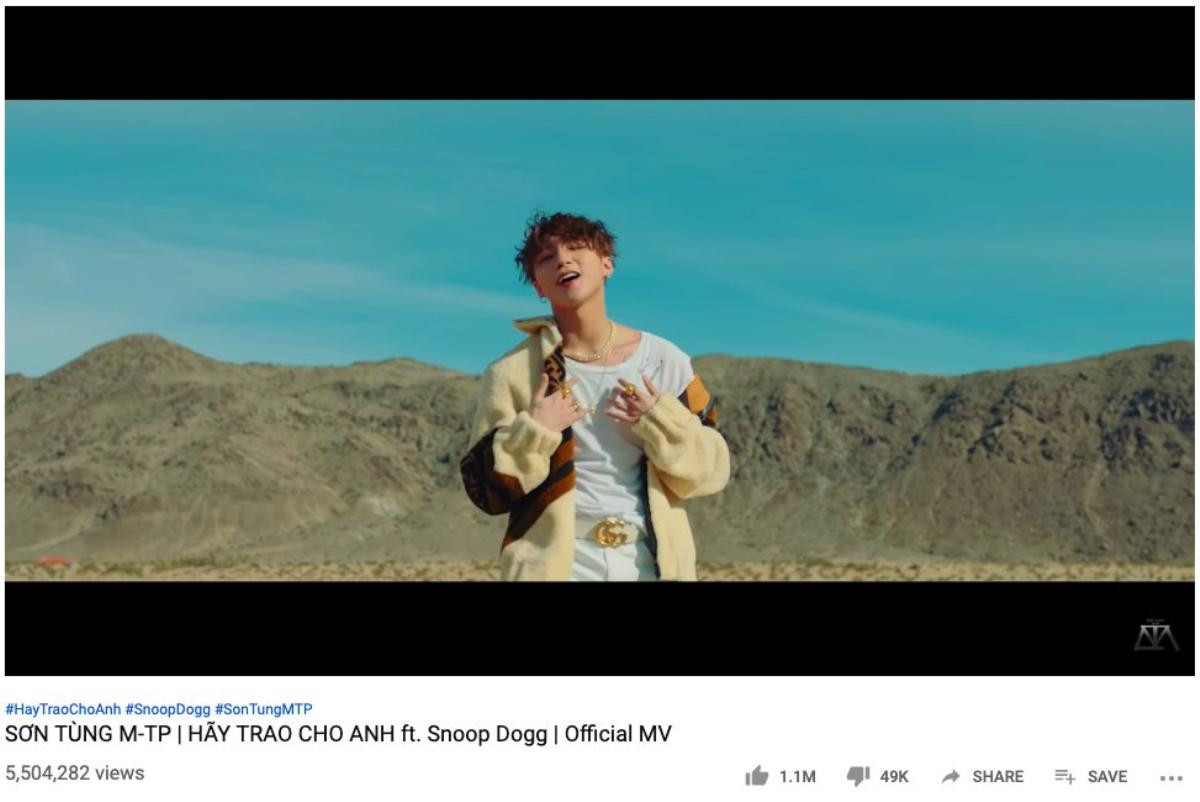 Vì sao YouTube không chịu 'nhả view' cho MV 'Hãy trao cho anh' của Sơn Tùng M-TP? Ảnh 1