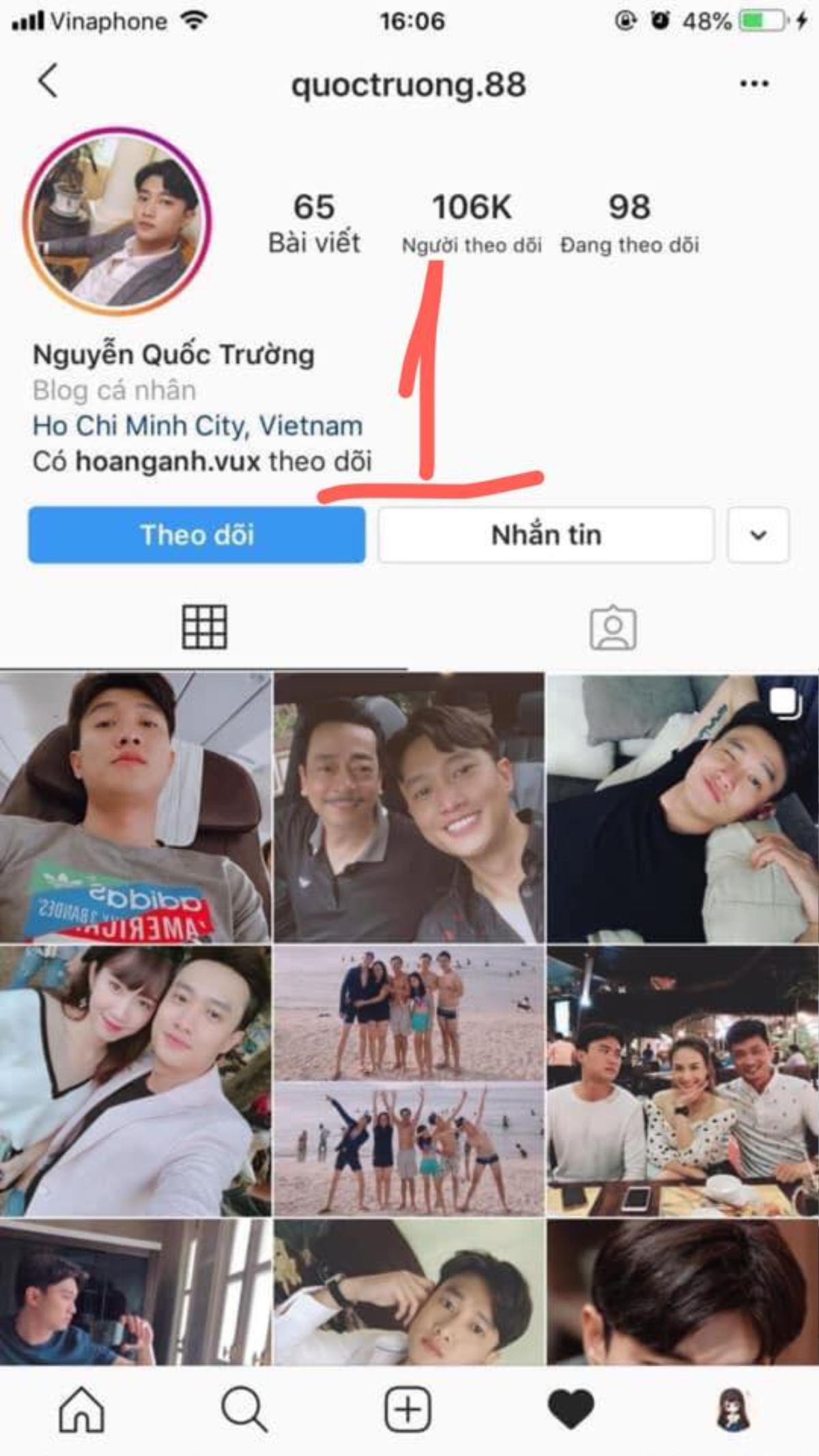 'Nhọ' như Quốc Trường: Bị giả mạo Instagram nhưng followers hàng 'fake' lại cao hơn cả hàng 'chính chủ' Ảnh 3