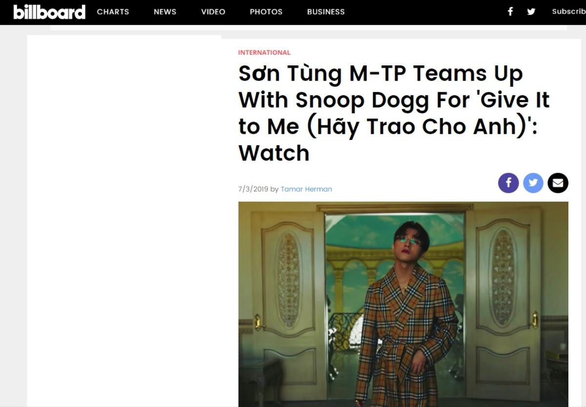 Chuỗi thành tích 'khủng' liên tiếp: 'Hãy trao cho anh' (Sơn Tùng) được Billboard đưa tin và xuất sắc đạt #1 Youtube tại Australia Ảnh 1