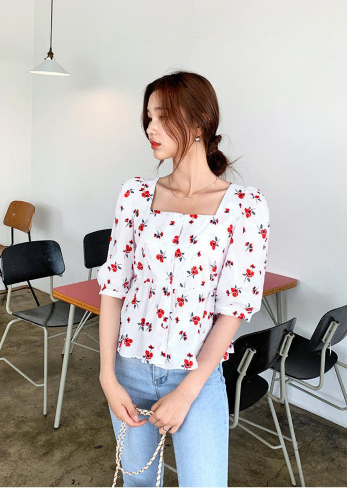 Các nàng có biết, chiếc áo Blouse cổ vuông, tay bồng đang khiến bao chàng nhớ thương? Ảnh 5