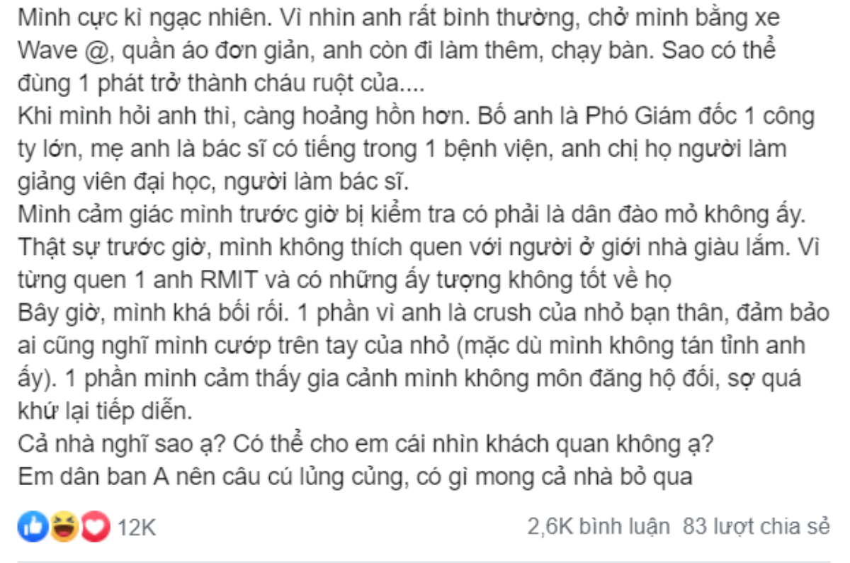 Bị bạn trai Rich Kid giả nghèo để thử lòng, cô gái trẻ đăng đàn xin ý kiến dân mạng và cái kết bất ngờ! Ảnh 3