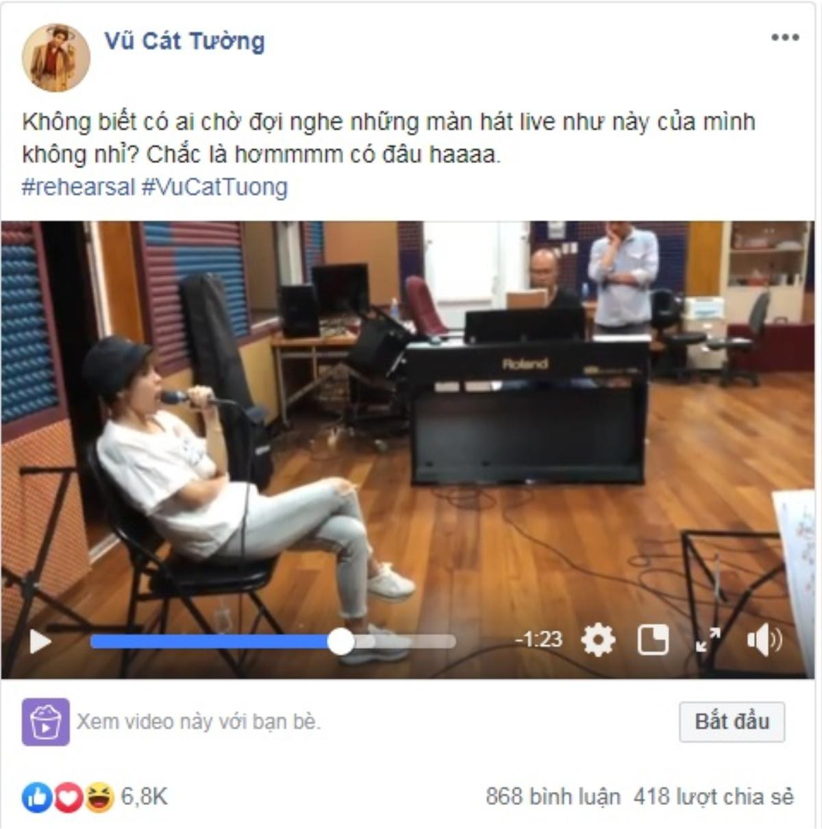 'Nhá hàng' clip hát live, Vũ Cát Tường khẳng định VCT Tour 2019 chắc chắn sẽ… 'như thế này trở lên' Ảnh 1