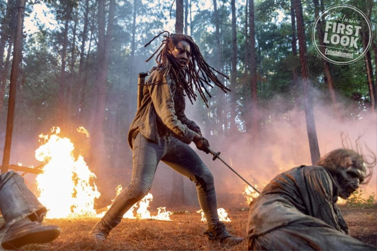 The Walking Dead 10: Michonne tử chiến với nhóm xác sống giữa biển lửa Ảnh 2