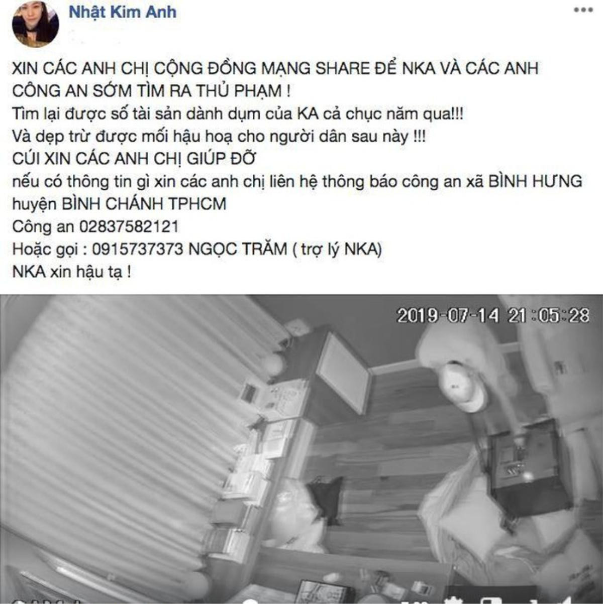 Nữ ca sĩ Nhật Kim Anh công khai hình ảnh camera ghi lại quá trình đột nhập trộm 'cuỗm' vàng và kim cương gần 5 tỉ Ảnh 1