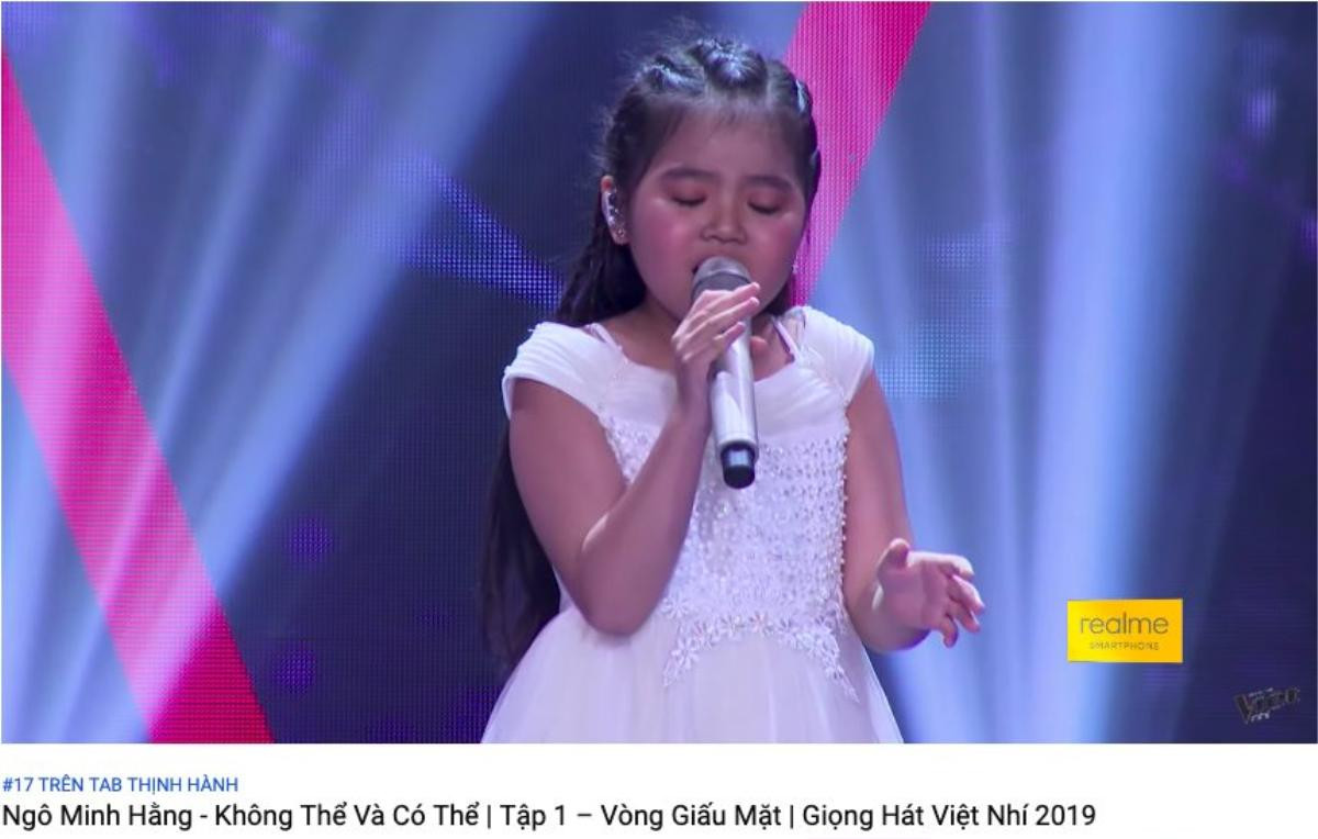 Lộ diện nhân tố hot nhất tập 1 vòng Giấu mặt - The Voice Kids 2019: Cô bé Minh Hằng lọt Top Trending Youtube Ảnh 2