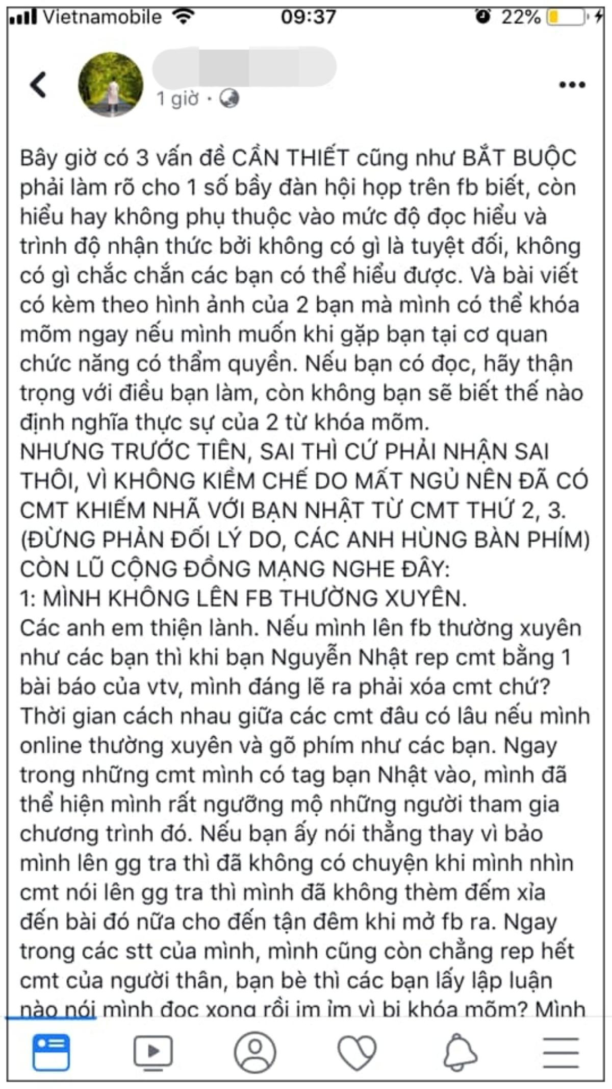 Thanh niên phản biện với cựu quán quân Olympia đã mở lại FB, giải thích 'do mất ngủ nên đã có comment khiếm nhã' Ảnh 4