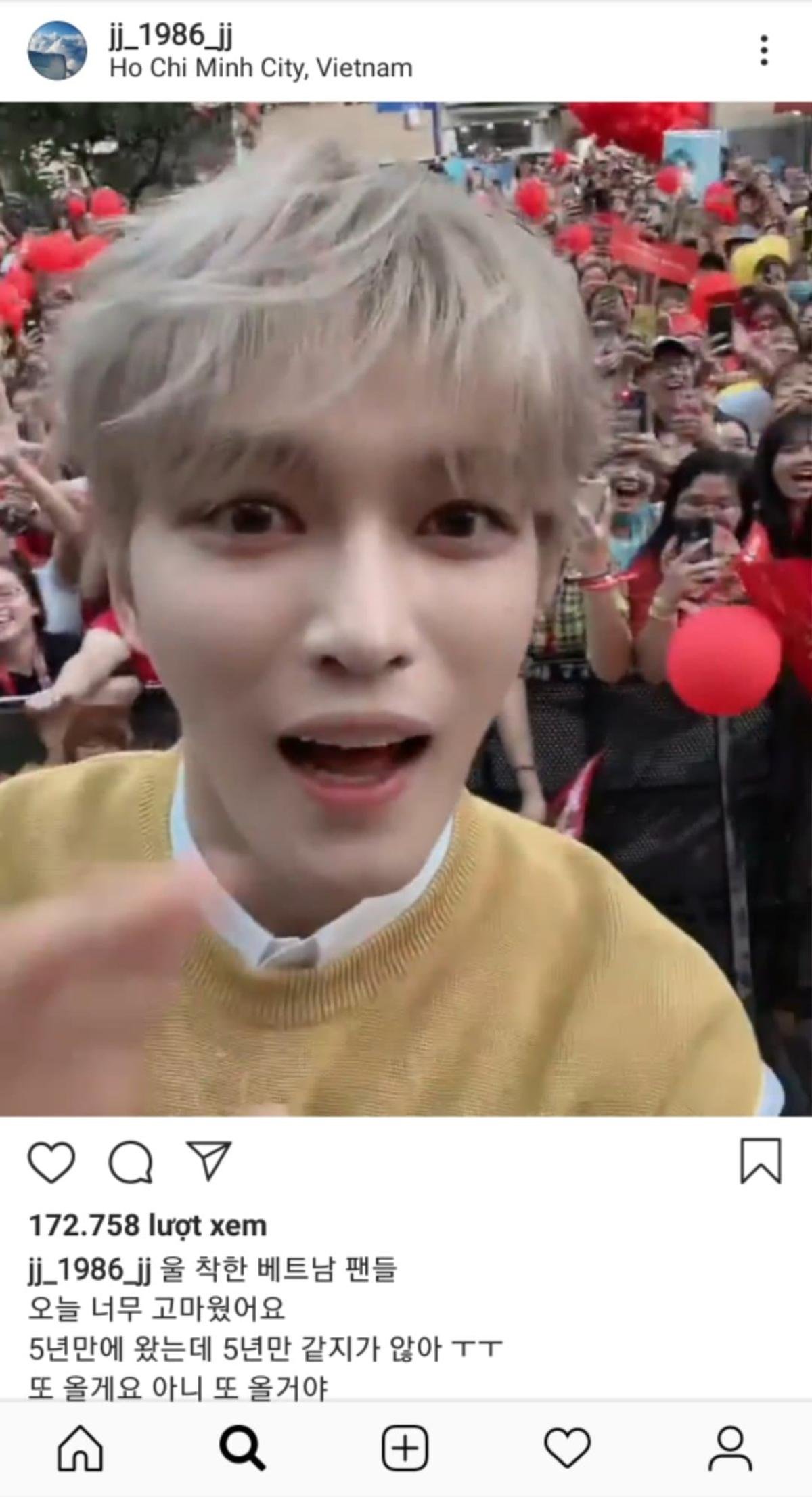 Kim Jae Joong đăng clip selfie cùng người hâm mộ Việt Nam: 'Cảm ơn các bạn vì đã tặng rất nhiều đồ ăn cho mình' Ảnh 1