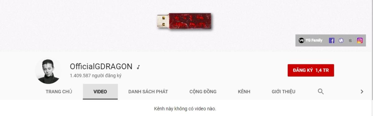 Cộng đồng V.I.P xôn xao: Kênh Youtube G-Dragon sở hữu hơn 1,4 triệu follow dù không… đăng tải video nào! Ảnh 2