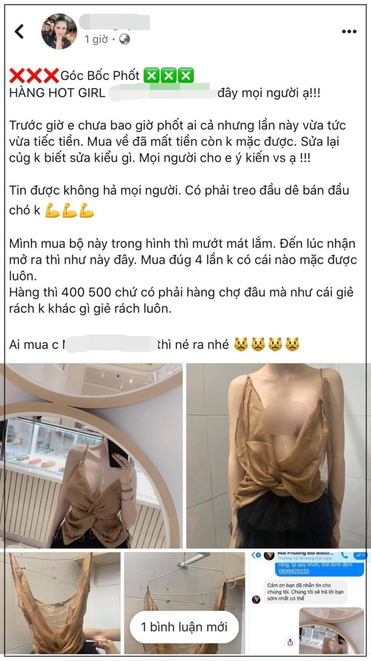 'Phốt' mua hàng online siêu căng: Hotgirl bị khách tố bán áo như 'giẻ rách', hội chị em bạn dì chia làm hai phe Ảnh 1