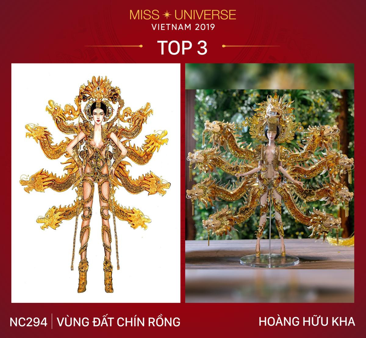 Lộ diện Top 3 National Costume của Hoàng Thùy: Cò, Cafe phin sữa đá và Vùng đất chín rồng Ảnh 4