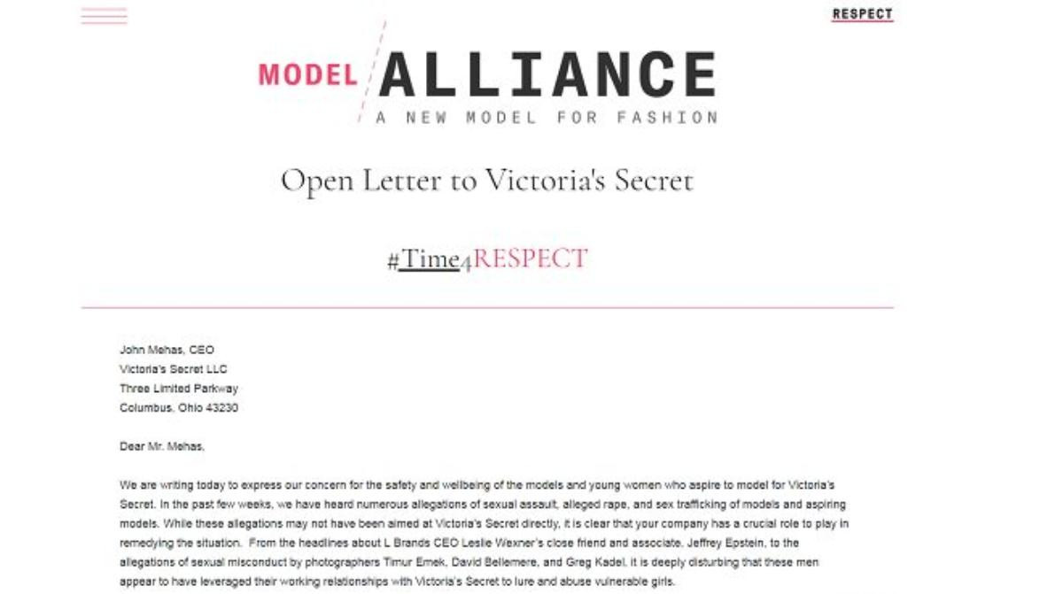 Hiệp hội Model Alliance gửi thư đến CEO Victoria's Secret kêu gọi bảo vệ người mẫu trước nạn quấy rối tình dục Ảnh 2