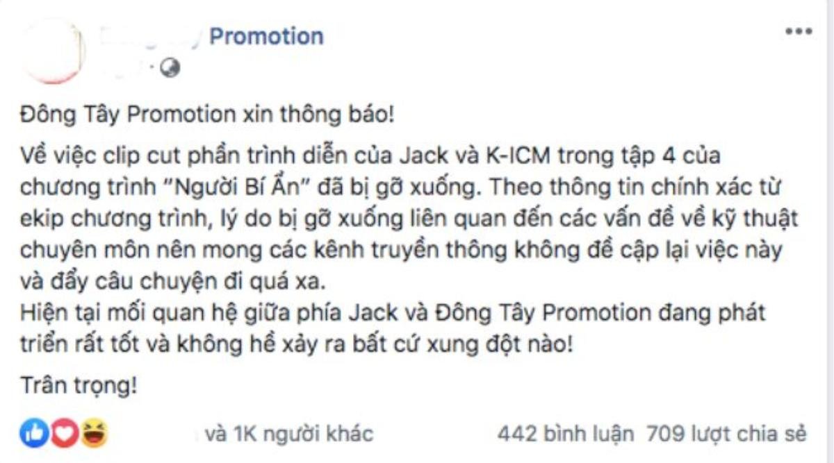 Phía 'Người bí ẩn' lên tiếng phủ nhận Jack yêu cầu xóa video Ảnh 1