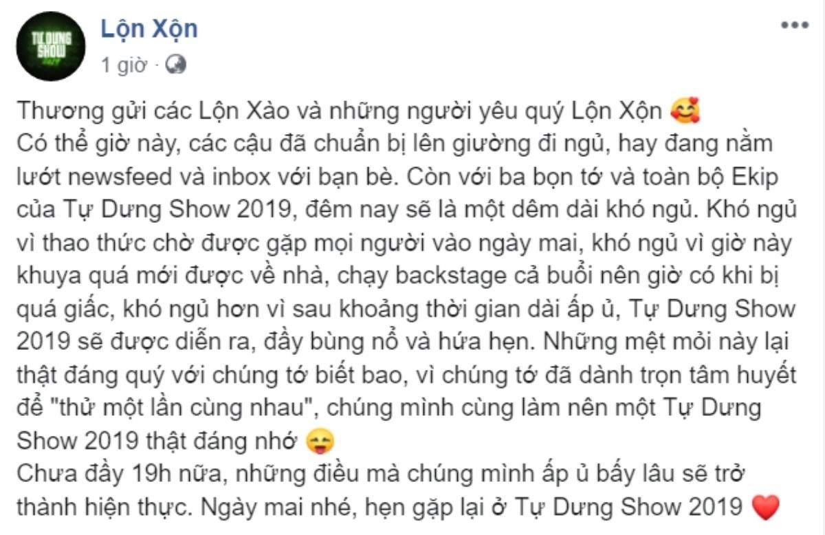 Lộn Xộn miệt mài tập duyệt đến nửa đêm, sẵn sàng bùng nổ trên sân khấu 'Tự Dưng Show 2019' Ảnh 15