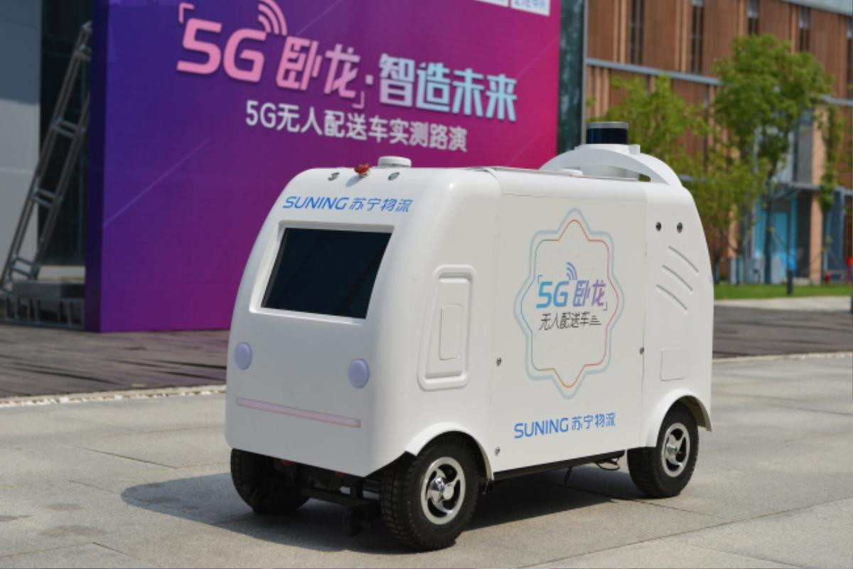 Trung Quốc thử nghiệm xe giao hàng không người lái nhờ mạng 5G Ảnh 1