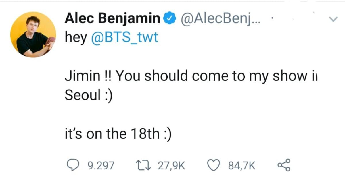 Jimin âm thầm đánh lẻ, trốn BTS đi xem concert của Alec Benjamin để đáp lại lời mời ngọt ngào trước đó Ảnh 3