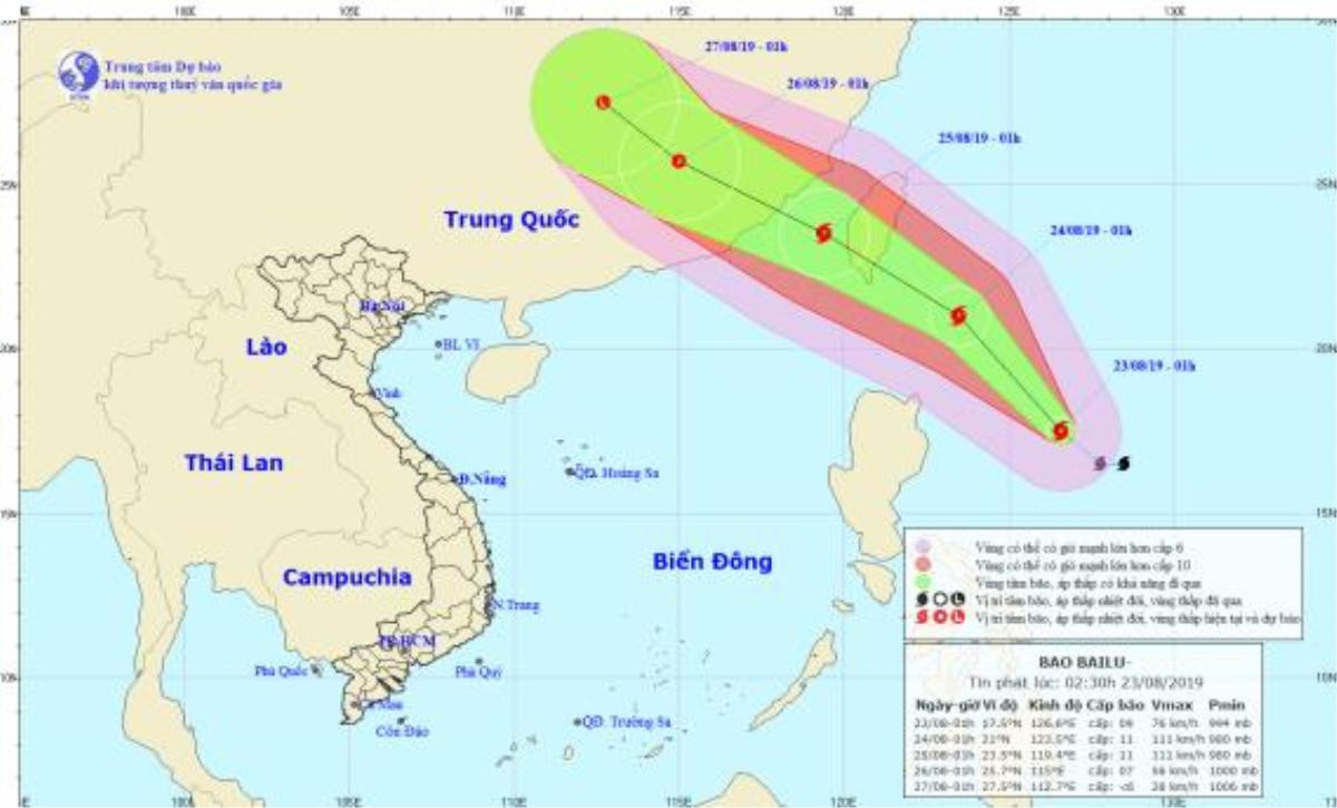 Bão Bailu giật cấp 11 gần biển Đông, Bắc Trung Bộ có mưa rất to và dông Ảnh 1