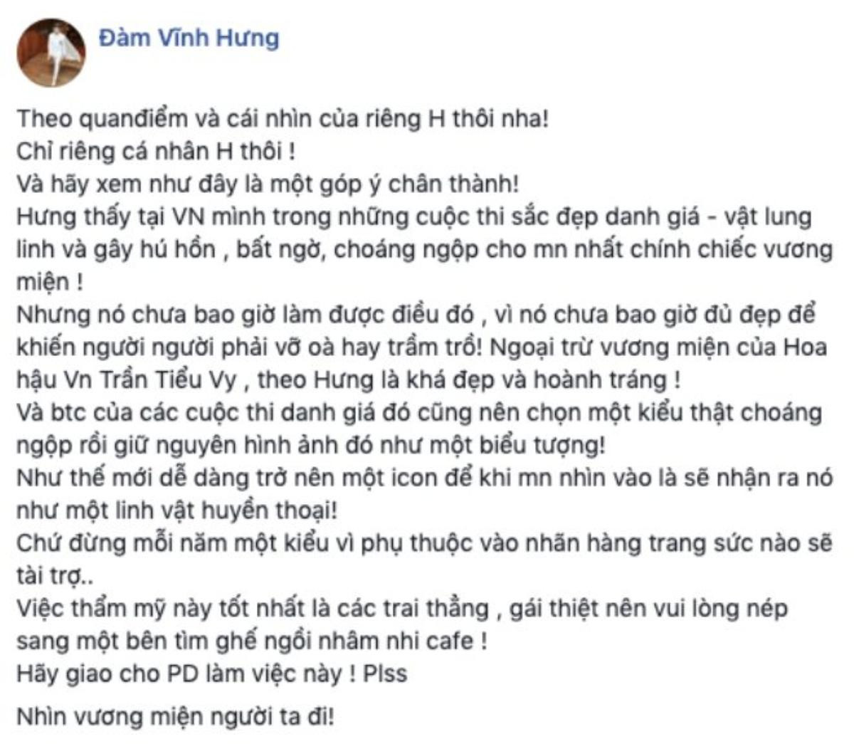 Đàm Vĩnh Hưng khéo chê vương miện Việt Nam, chỉ khen vật phẩm vô giá của hoa hậu Tiểu Vy Ảnh 2