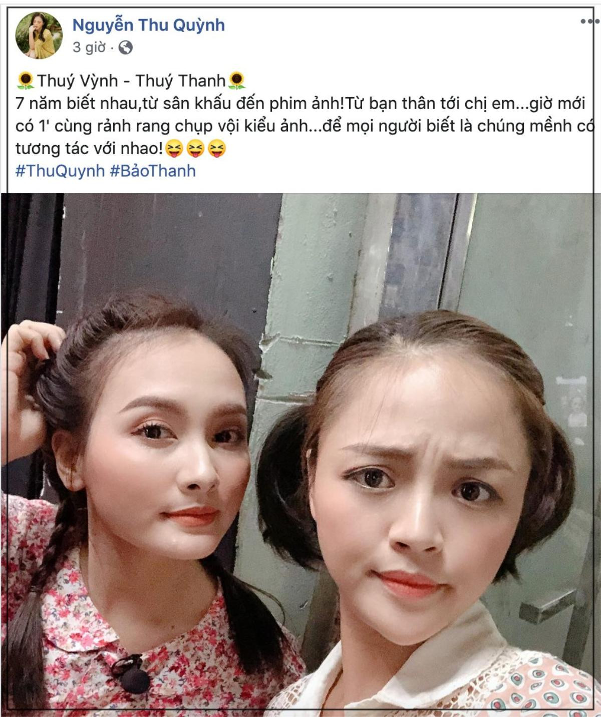 Thu Quỳnh khoe ảnh selfie nhí nhảnh với Bảo Thanh, đập tan tin đồn ghét bỏ nhau Ảnh 1