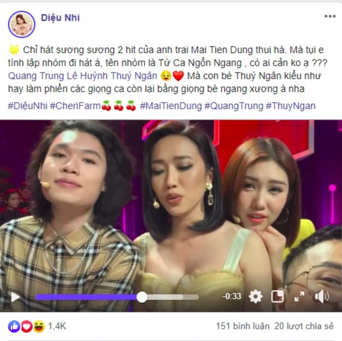 Clip: 'Tứ ca ngổn ngang' Diệu Nhi - Quang Trung - Thúy Ngân - Mai Tiến Dũng khiến fan ngỡ ngàng vì bản cover hay không tưởng Ảnh 1