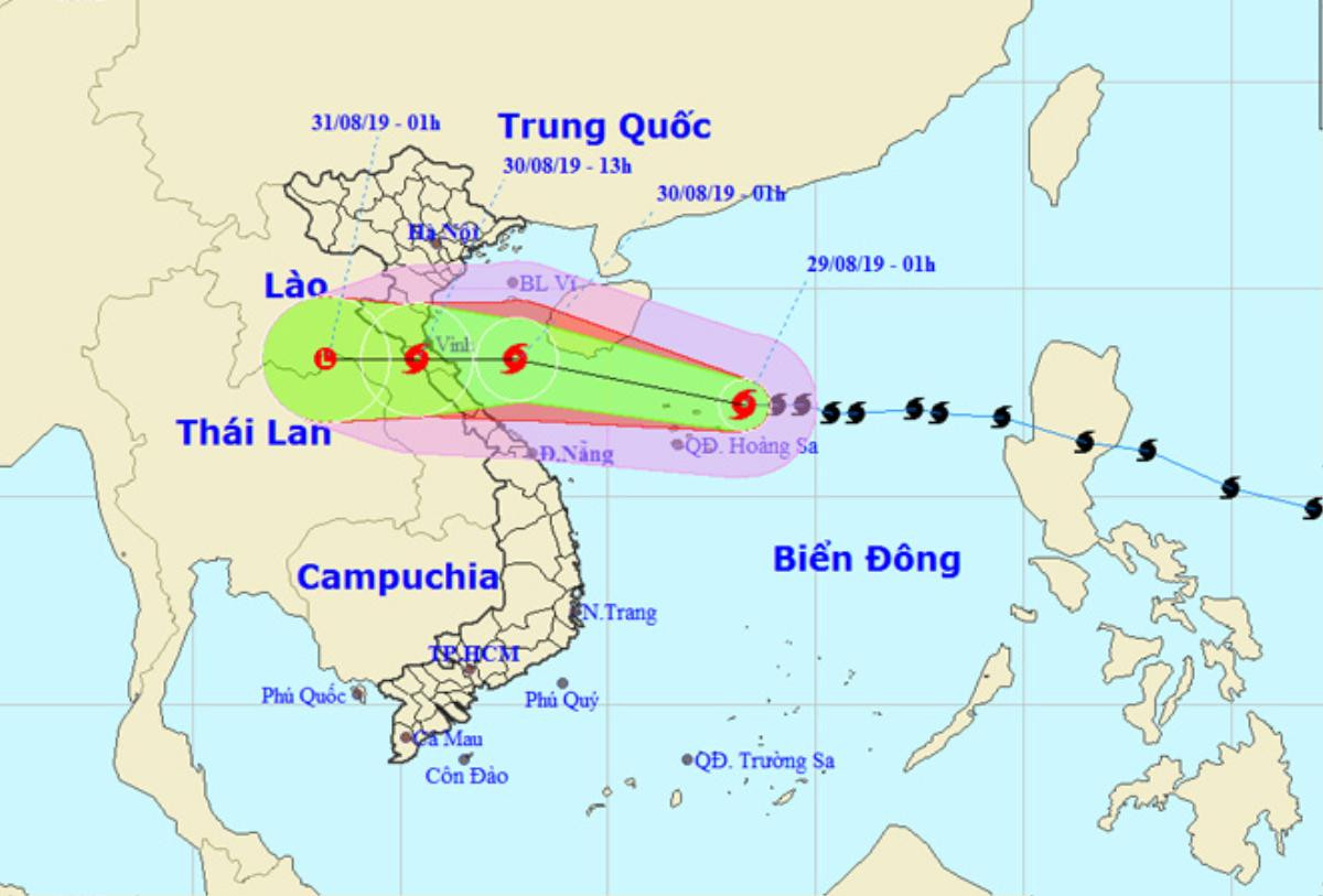 Bão số 4 di chuyển nhanh và tiếp tục mạnh thêm, đổ bộ Nghệ An - Quảng Bình vào trưa mai Ảnh 1