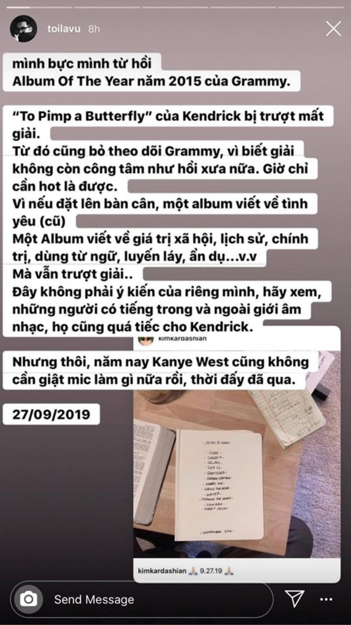 Bị cộng đồng mạng chỉ trích vụ đá xéo Taylor Swift không xứng nhận Grammy, Thái Vũ lên tiếng xin lỗi Ảnh 2