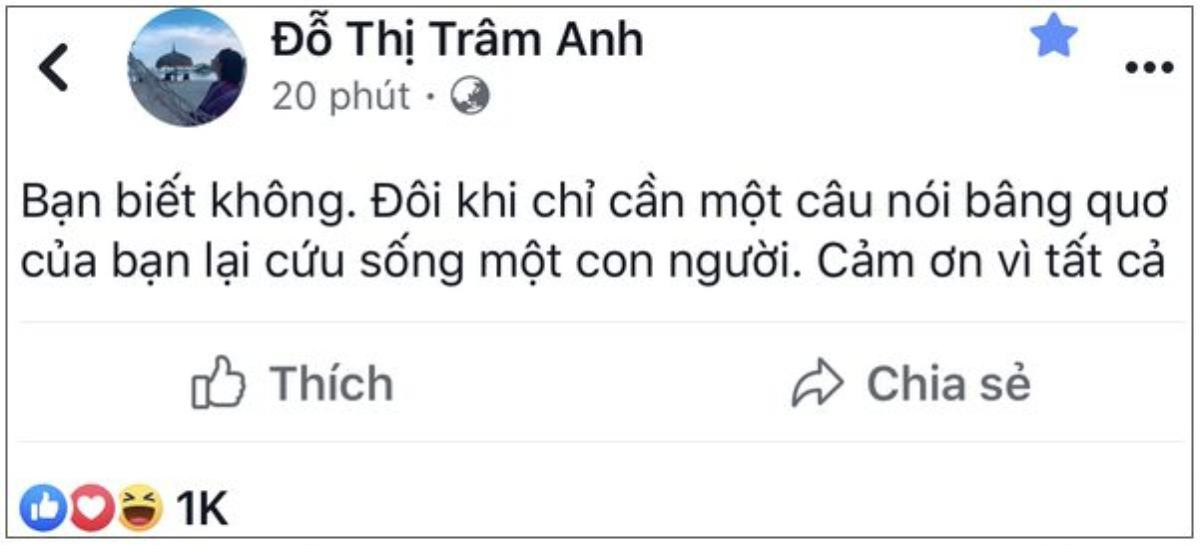 Trâm Anh đăng status lạ khiến dân tình hoang mang về tình trạng hiện tại của cô nàng Ảnh 1