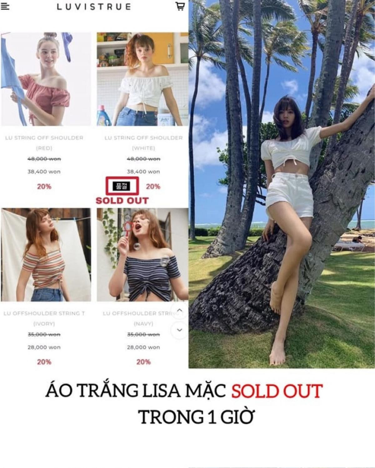 Áo croptop Lisa Black Pink mặc, mới đăng trên mạng 1h đã 'sold out' sạch sẽ Ảnh 6