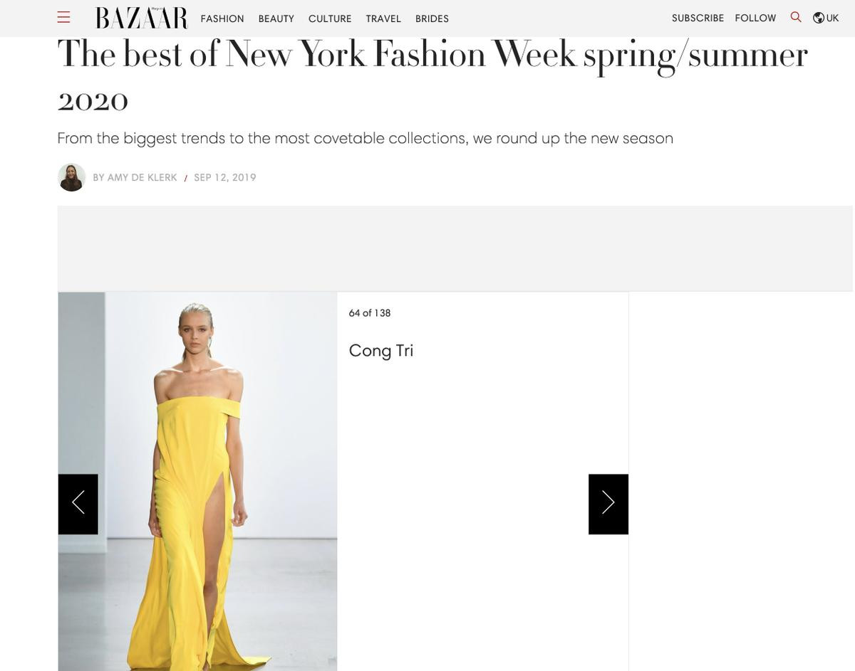 BST của Công Trí vào danh sách những thiết kế đẹp nổi bật của NYFW 2020, được Vogue, ,Harper Bazaar Mỹ vinh danh Ảnh 5