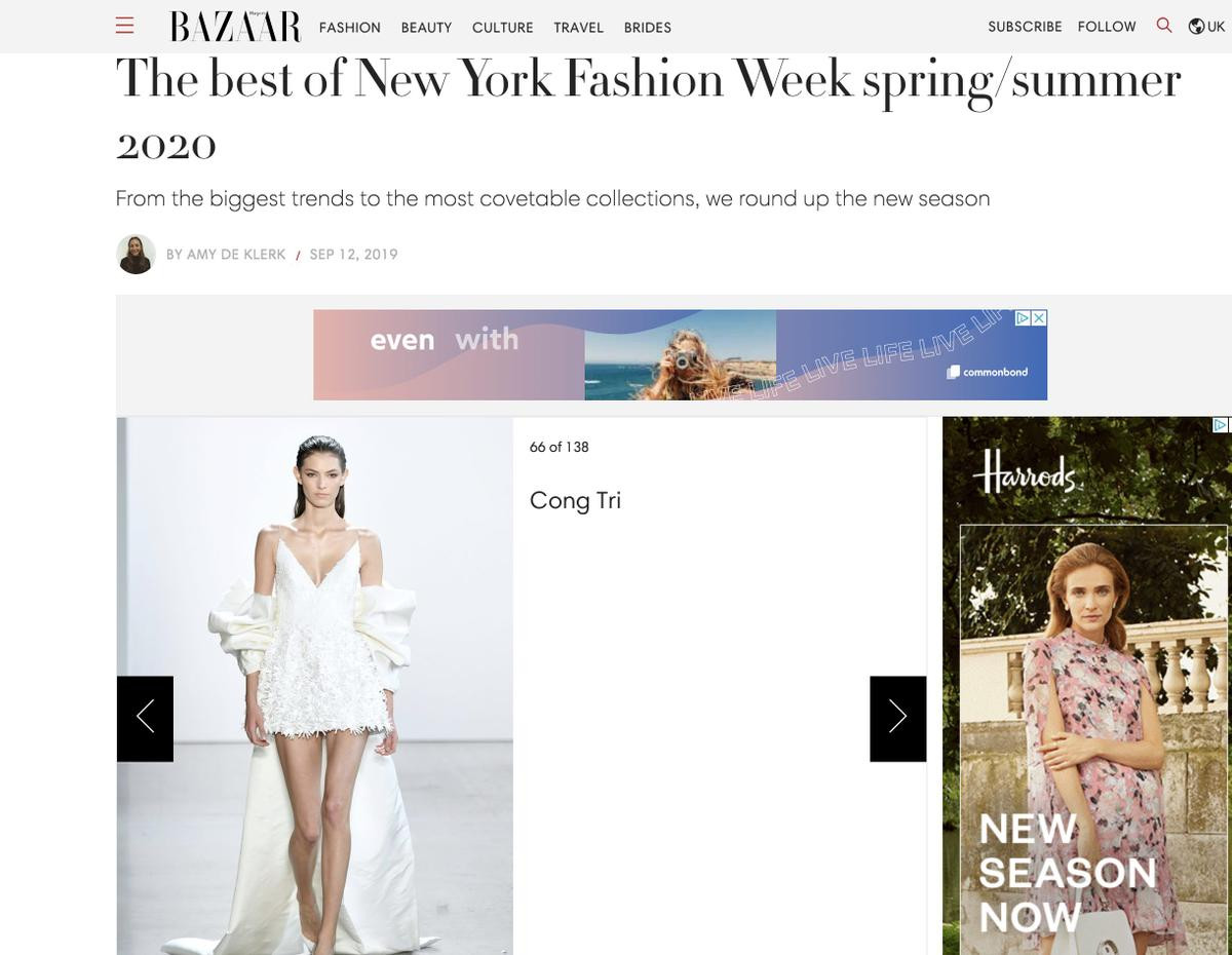 BST của Công Trí vào danh sách những thiết kế đẹp nổi bật của NYFW 2020, được Vogue, ,Harper Bazaar Mỹ vinh danh Ảnh 7