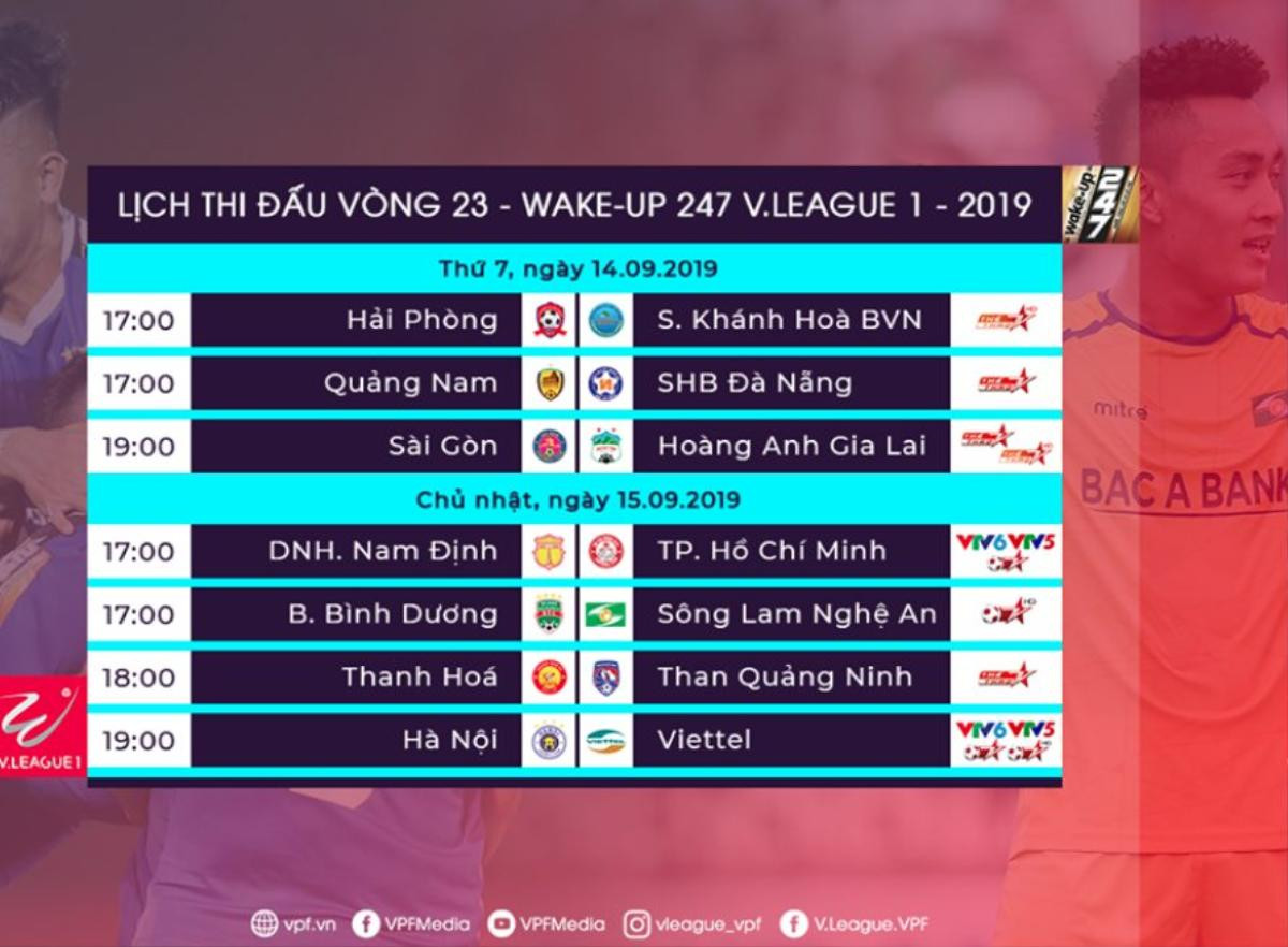 Lịch thi đấu vòng 23 V.League 2019: HAGL trước nguy cơ rớt hạng Ảnh 2