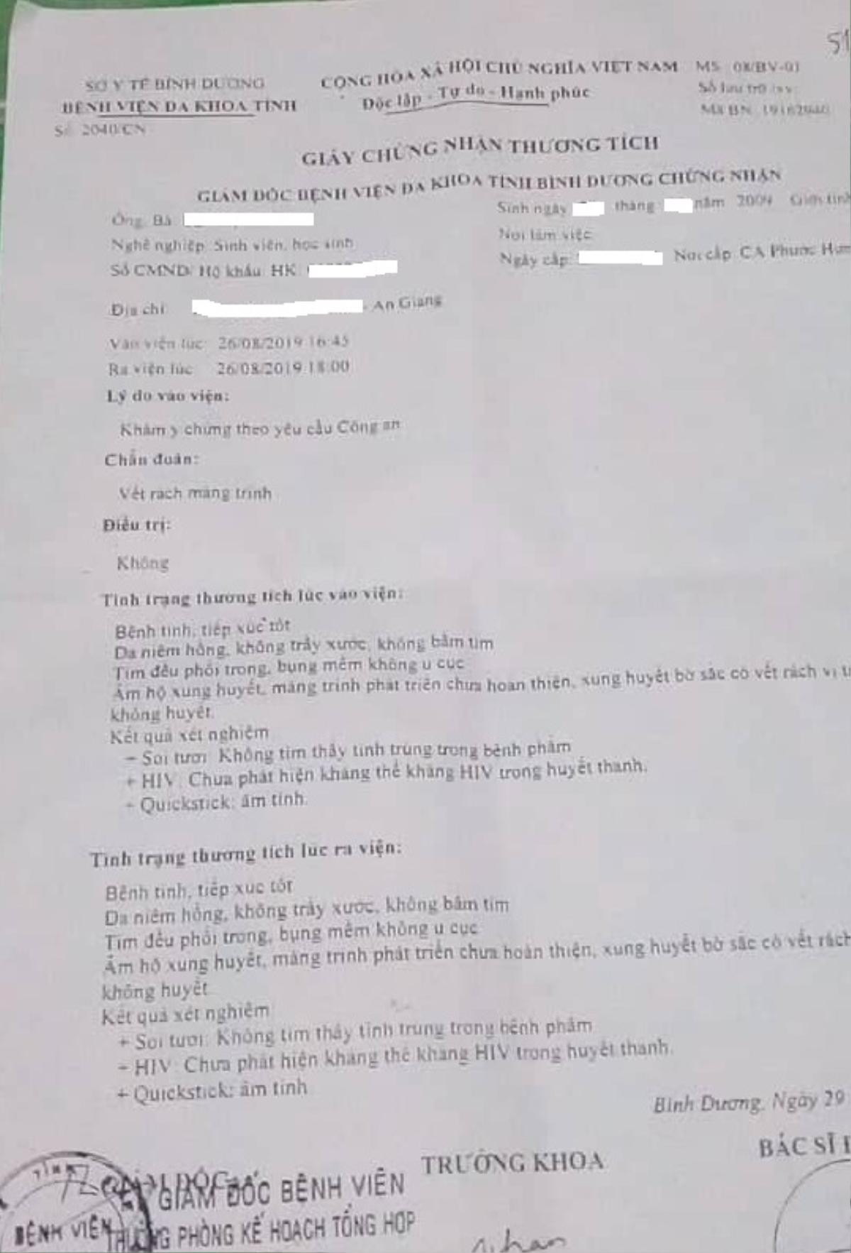 Sốc với kết quả giám định vụ bé gái 10 tuổi nghi bị 4 thanh niên cùng dãy trọ xâm hại Ảnh 1