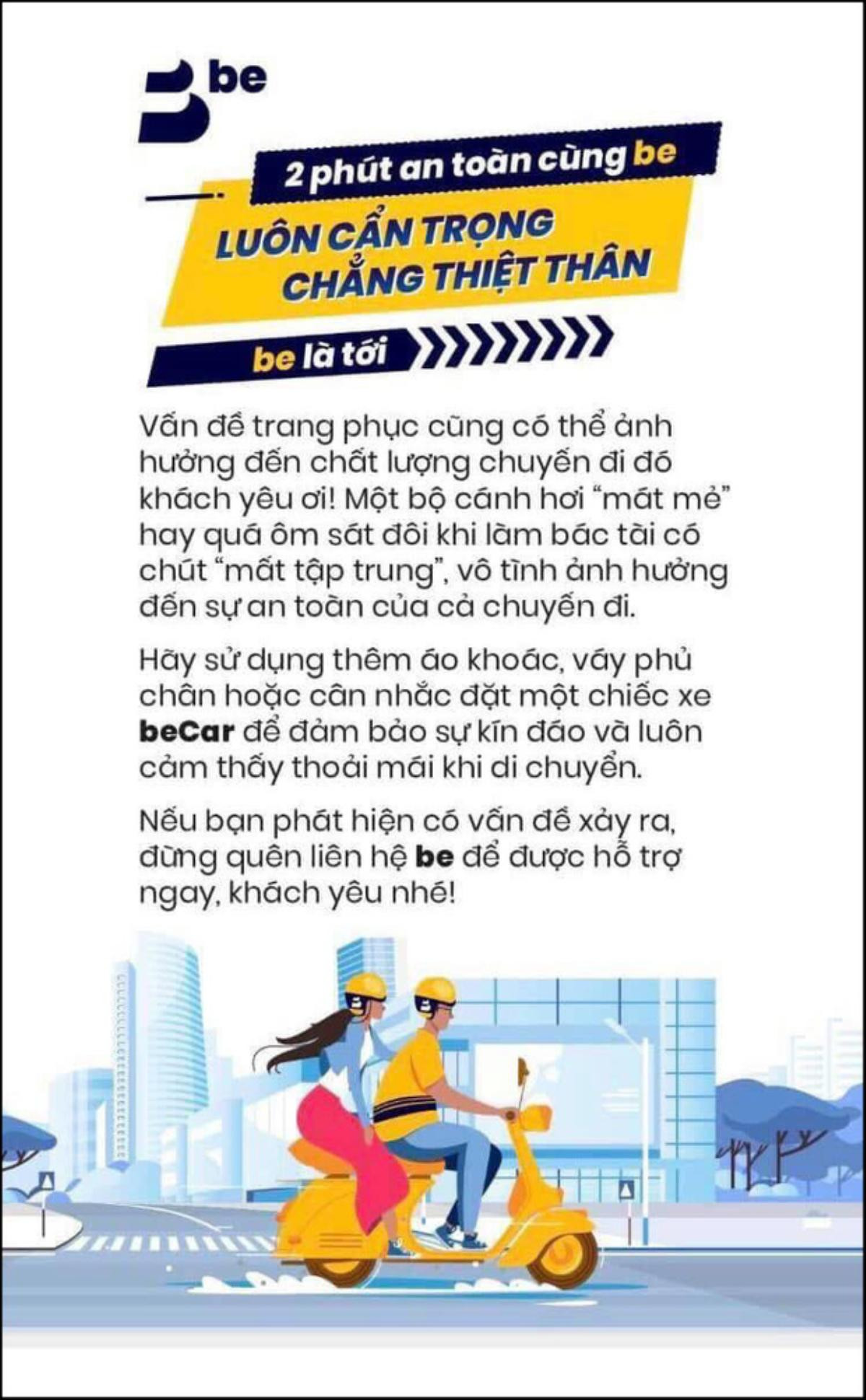 Đại diện beBike nói gì sau thông báo nhắc khách hàng 'ăn mặc mát mẻ có thể làm bác tài mất tập trung'? Ảnh 1