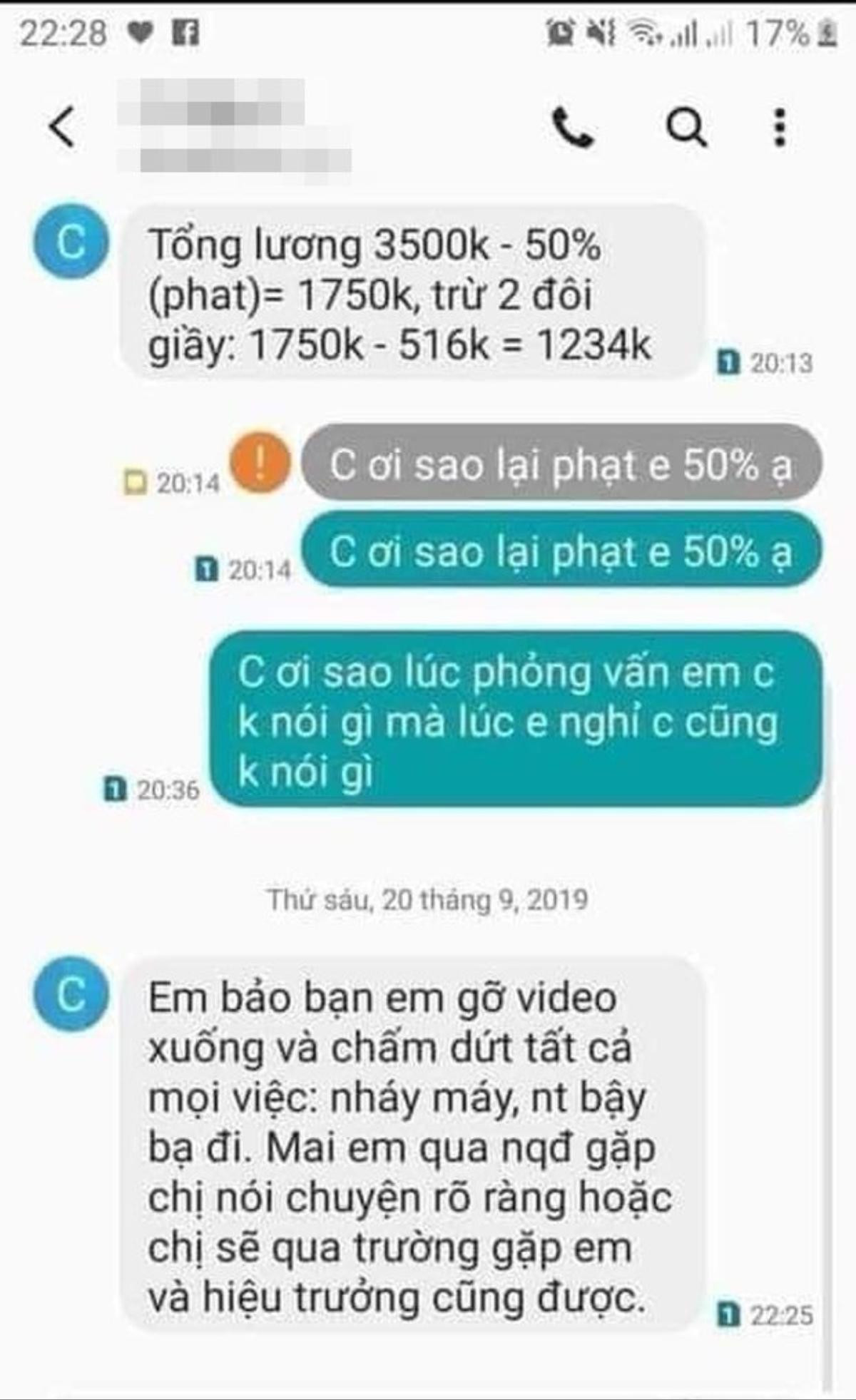 Lan truyền tin nhắn được cho là giữa chủ shop và nữ nhân viên bị tát vào mặt vì đến đòi lương Ảnh 3