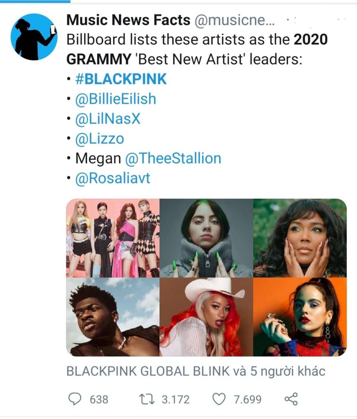 Billboard dự đoán BlackPink sẽ được đề cử tại Grammy 2020, cạnh tranh trực tiếp với loạt sao đình đám thế giới Ảnh 1