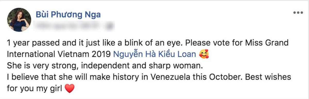 Ủng hộ đàn em, Phương Nga khẳng định Kiều Loan sẽ làm nên lịch sử tại Miss Grand Int' 2019 Ảnh 3