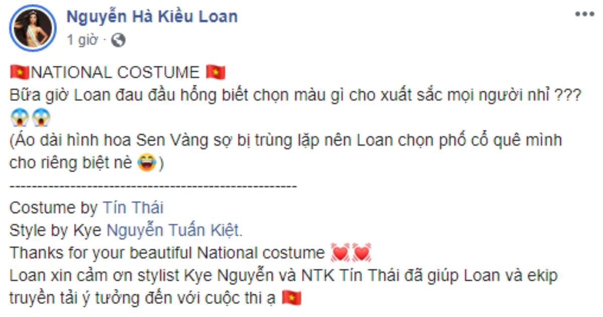 Siêu mẫu Như Vân và khán giả 'ồ ạt' tư vấn National Costume cho Kiều Loan Ảnh 1