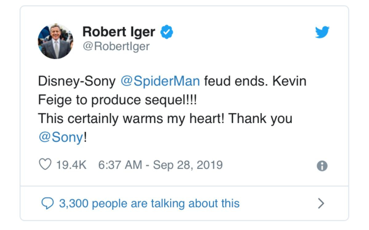 CEO của Disney - Bob Iger cảm ơn Sony vì đã đồng ý chia sẻ Spider-Man! Ảnh 4