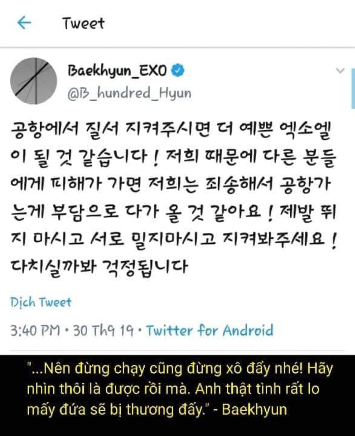 Trước cảnh tượng fan chen lấn tại sân bay: Suho, Baekhyun và Chanyeol lên tiếng! Ảnh 6