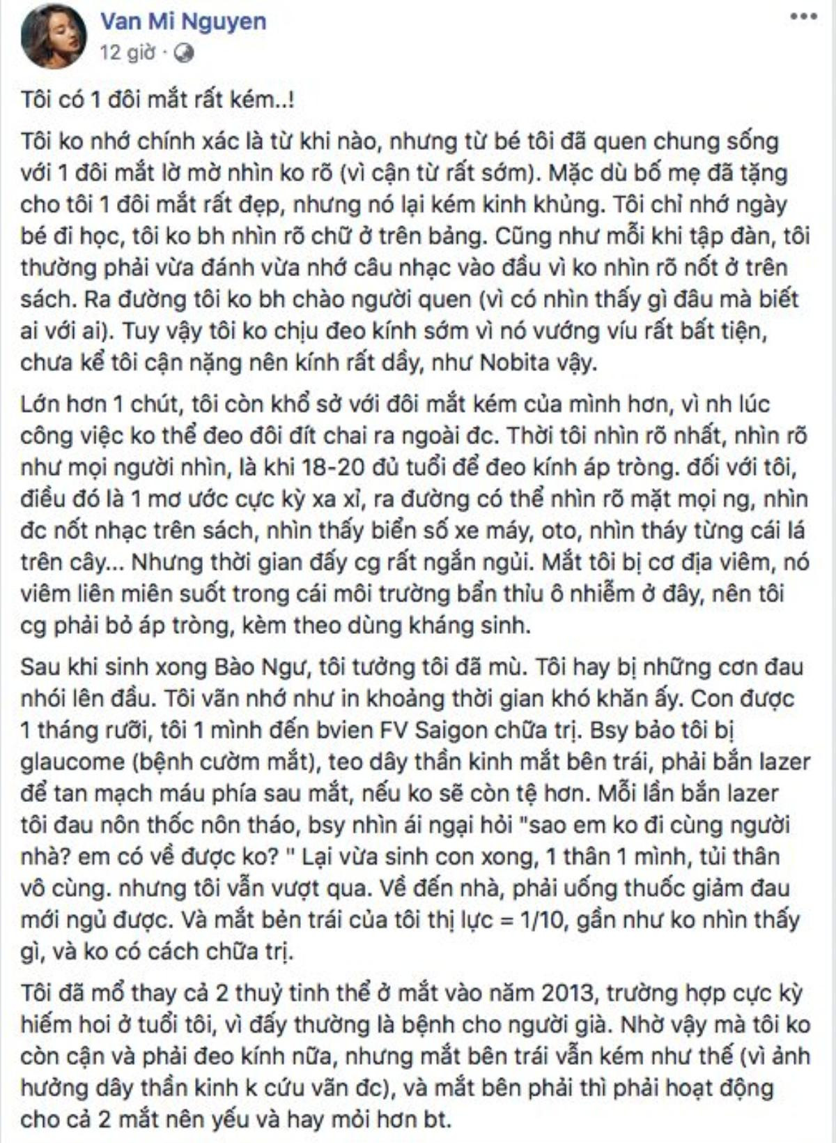 Mi Vân đau lòng hé lộ chuyện mất thị lực, mắt trái không còn nhìn thấy và nghẹn ngào nhắc đến Wanbi Tuấn Anh Ảnh 2