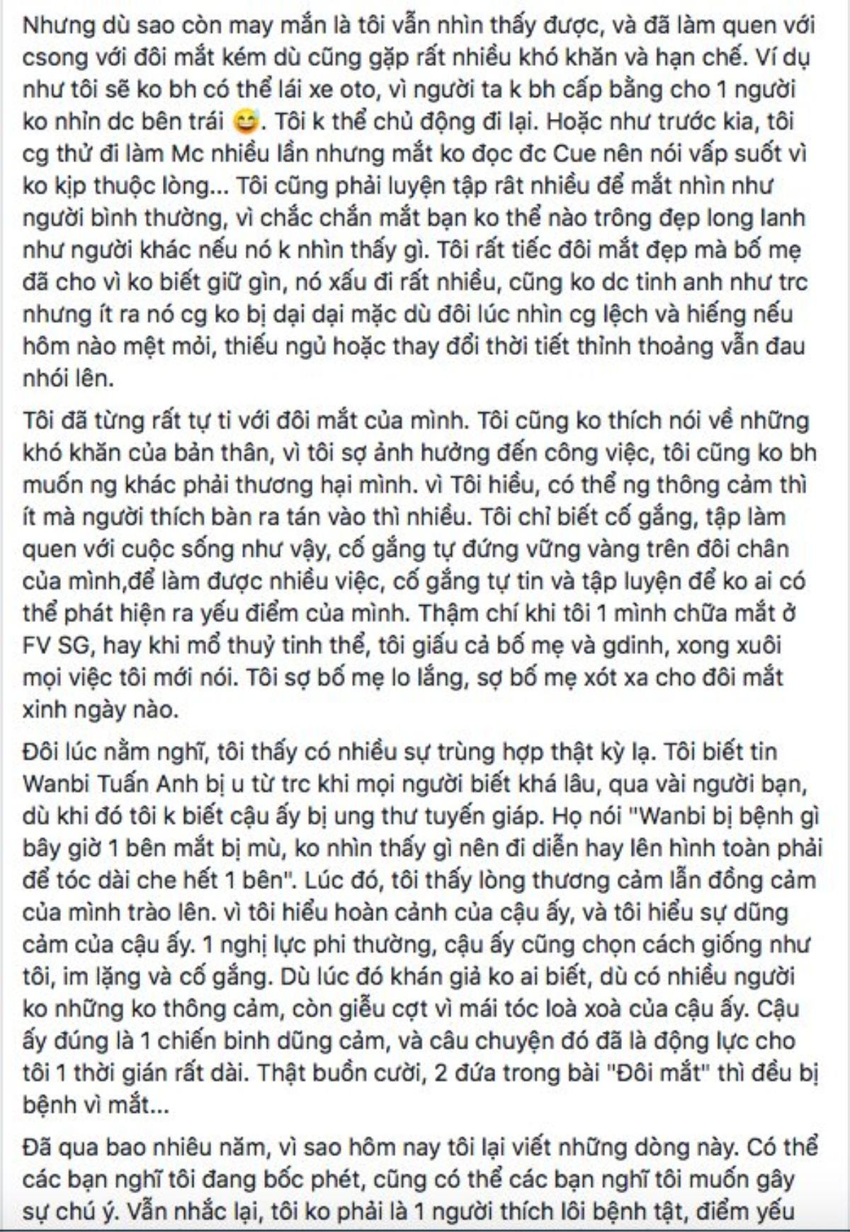 Mi Vân đau lòng hé lộ chuyện mất thị lực, mắt trái không còn nhìn thấy và nghẹn ngào nhắc đến Wanbi Tuấn Anh Ảnh 3