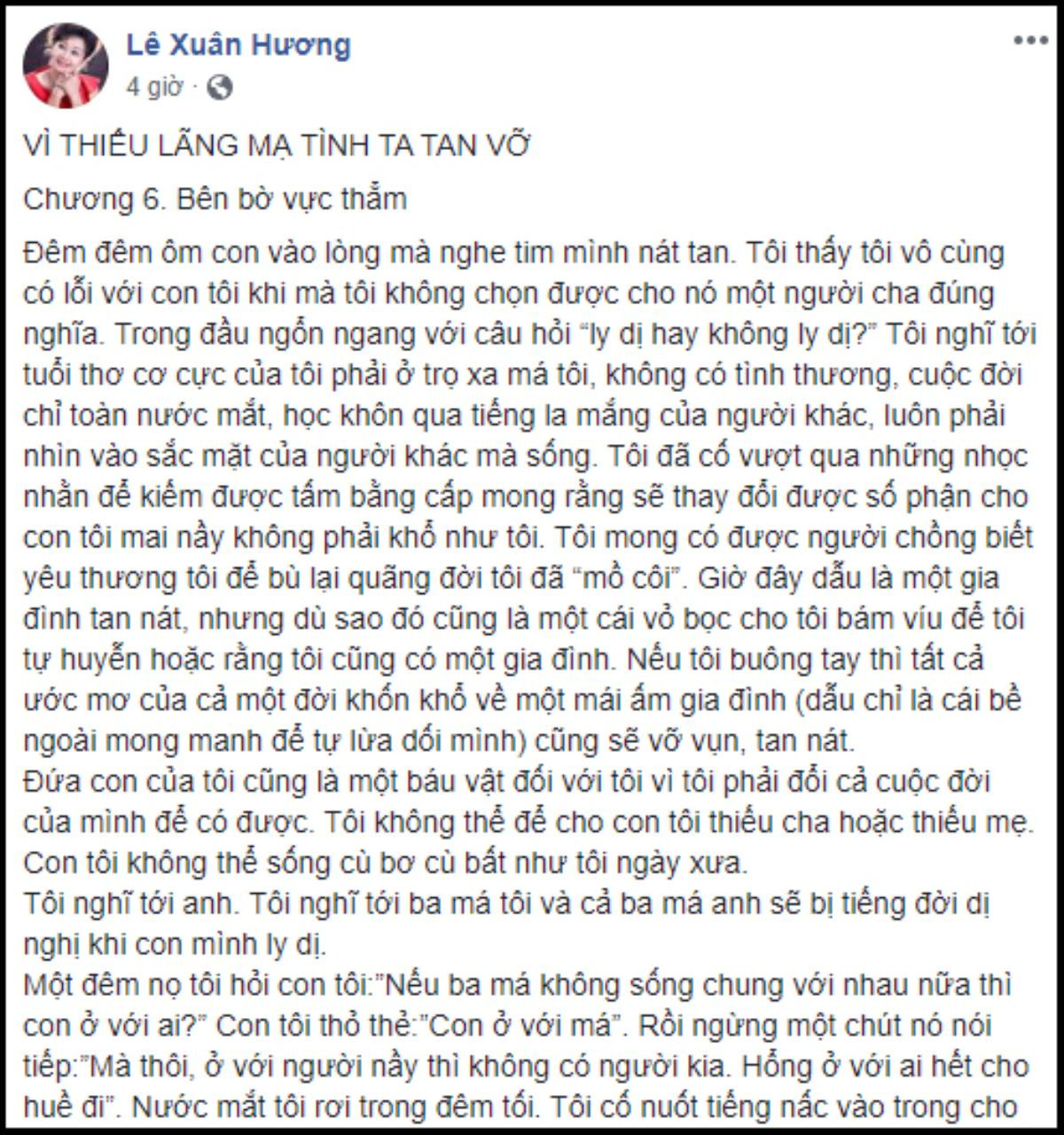 Chương 6 cuộc sống hôn nhân như 'địa ngục' của NS Xuân Hương: Con trai dần trở nên tự kỷ, nữ nghệ sĩ bắt đầu có dấu hiệu tâm thần Ảnh 2