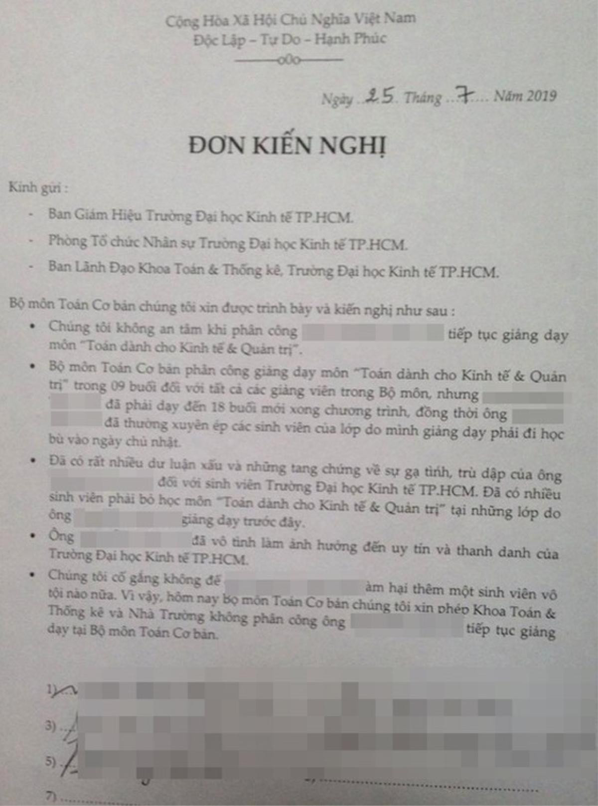 Vụ giảng viên ĐH Kinh tế TP.HCM bị tố 'gạ tình': Nam sinh hoảng sợ bỏ học sau câu nói 'lớp này điểm cao hay thấp, tùy vào em L. có chiều tôi hay không' Ảnh 1