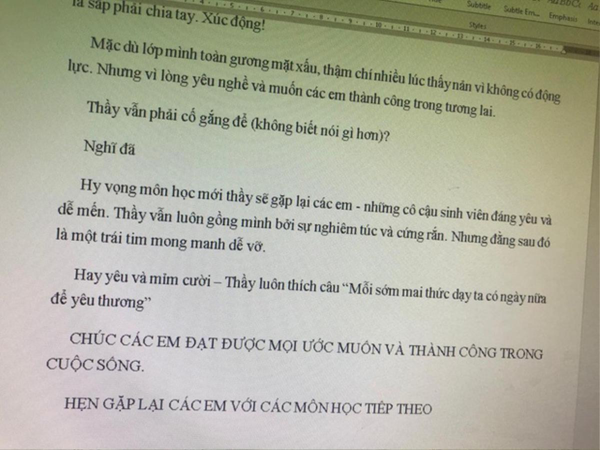 Thầy giáo viết thư chia tay sau khi kết thúc môn học, tưởng câu chữ mùi mẫn ai ngờ toàn lời nhắn 'cà khịa' khiến sinh viên cười ngất Ảnh 2